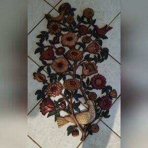 SYROCO WALL HANGING FLORAL BIRDS 30"X18" #5171